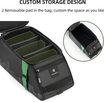 Preview: ROCKBROS | Gepäckträgertasche – Wasserdichte 9L Fahrradtasche mit Regenschutz und Schultergurt, in Schwarz